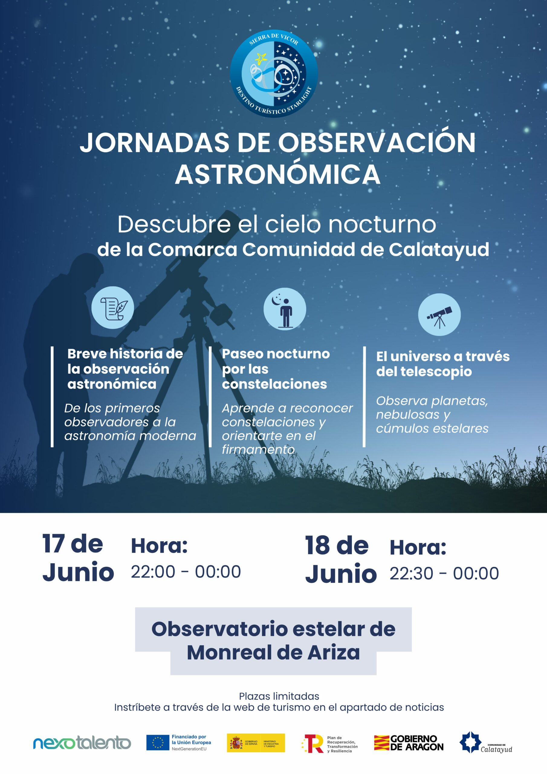 Jornadas de Observación Astronómica: una experiencia para descubrir el cielo nocturno desde el observatorio estelar de Monreal de Ariza